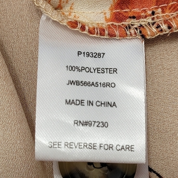 FLORAL Faux Wrap Blouse Size M Stretch Waisted Tunic Top - Picture 10 of 10